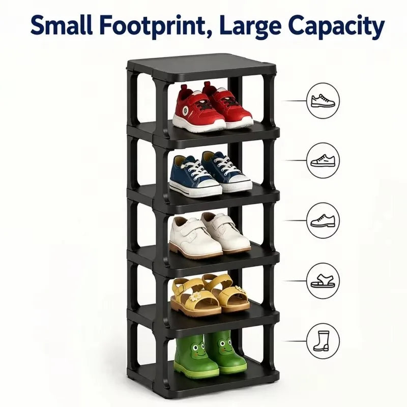 6-9 Layer Minimalist Shoe Rack Organizer - Disassemblable, Stackable, Compact Height Tall Space Saver, Multifunctional Household Storage Cabinet, Ideal Home Organizer Gift Solution