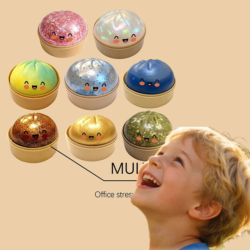 Soft Steamed Buns Pinch Simulation Steamed Bread Desktop Decompression Ornaments Office Relaxation And Pressure Relief Pinch