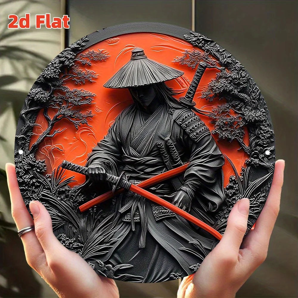 2D Flat "Samurai Red Sun"