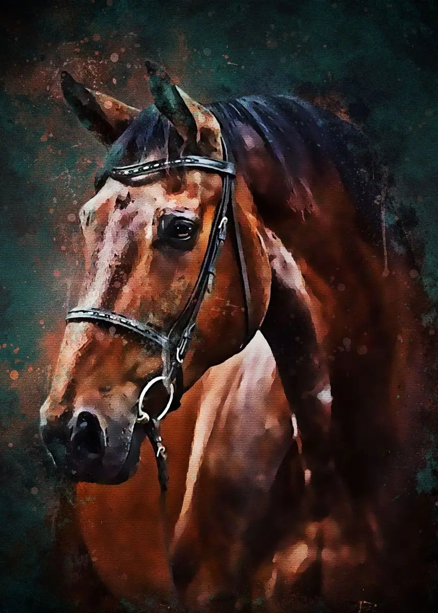 Handsome Horse Watercolor Painting Canvas Poster Animals Wall Art Pictures for Living Room Bedroom Playroom Modern Home Decor