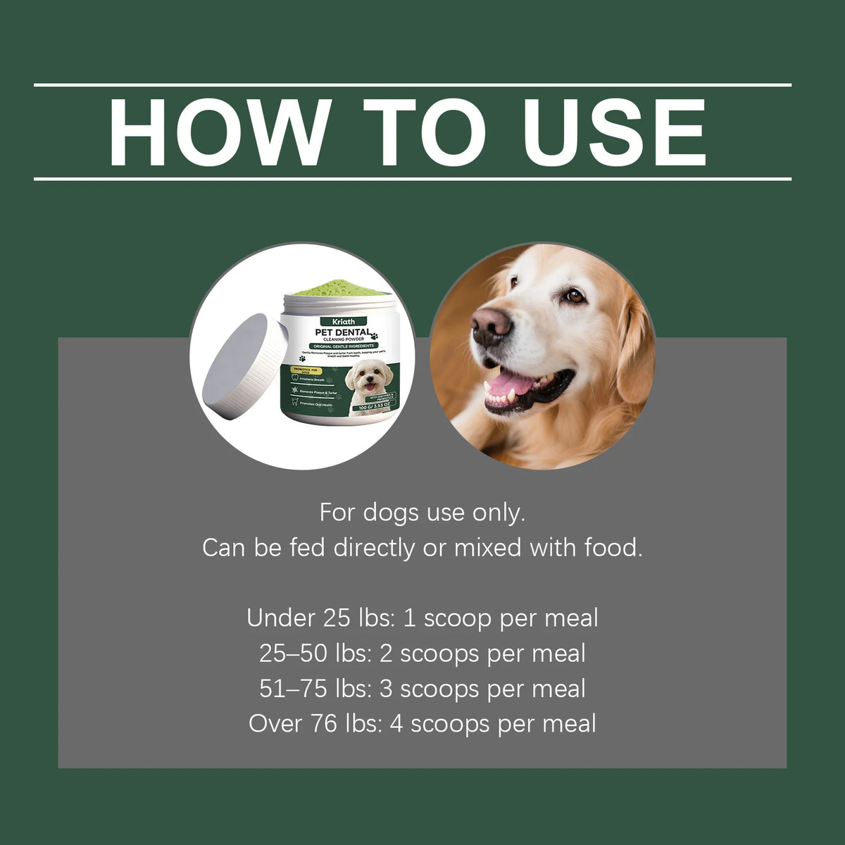 Natural Pet Dental Powder Cat Dog Breath Freshener Oral