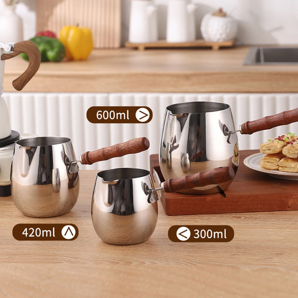 Turkish Coffee Pot Stainless Steel Coffee Maker with Long Handle Long Handle Coffee Moka Pot Kitchen Tools