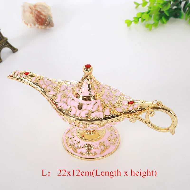 Vintage Legend Aladdin Lamp Magic Genie Wishing Ligh Tabletop Decor Crafts For Home Wedding Decoration Gift For Party Home Decor