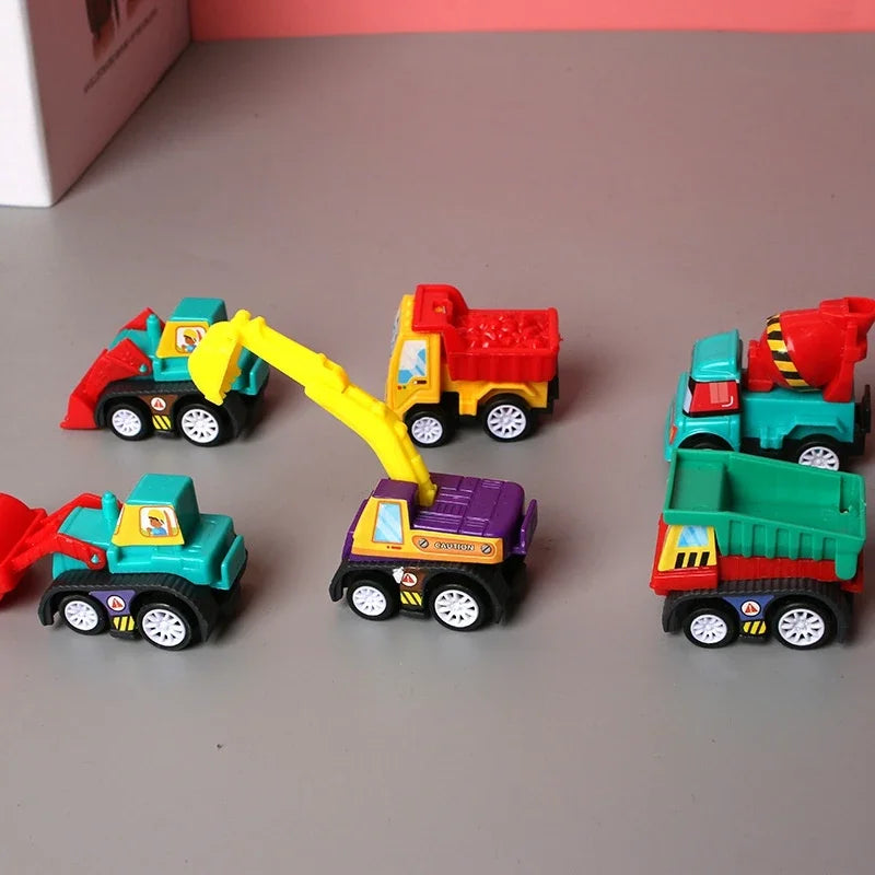 6pcs Car Model Toy Pull Back Car Toys Mobile Vehicle Fire Truck