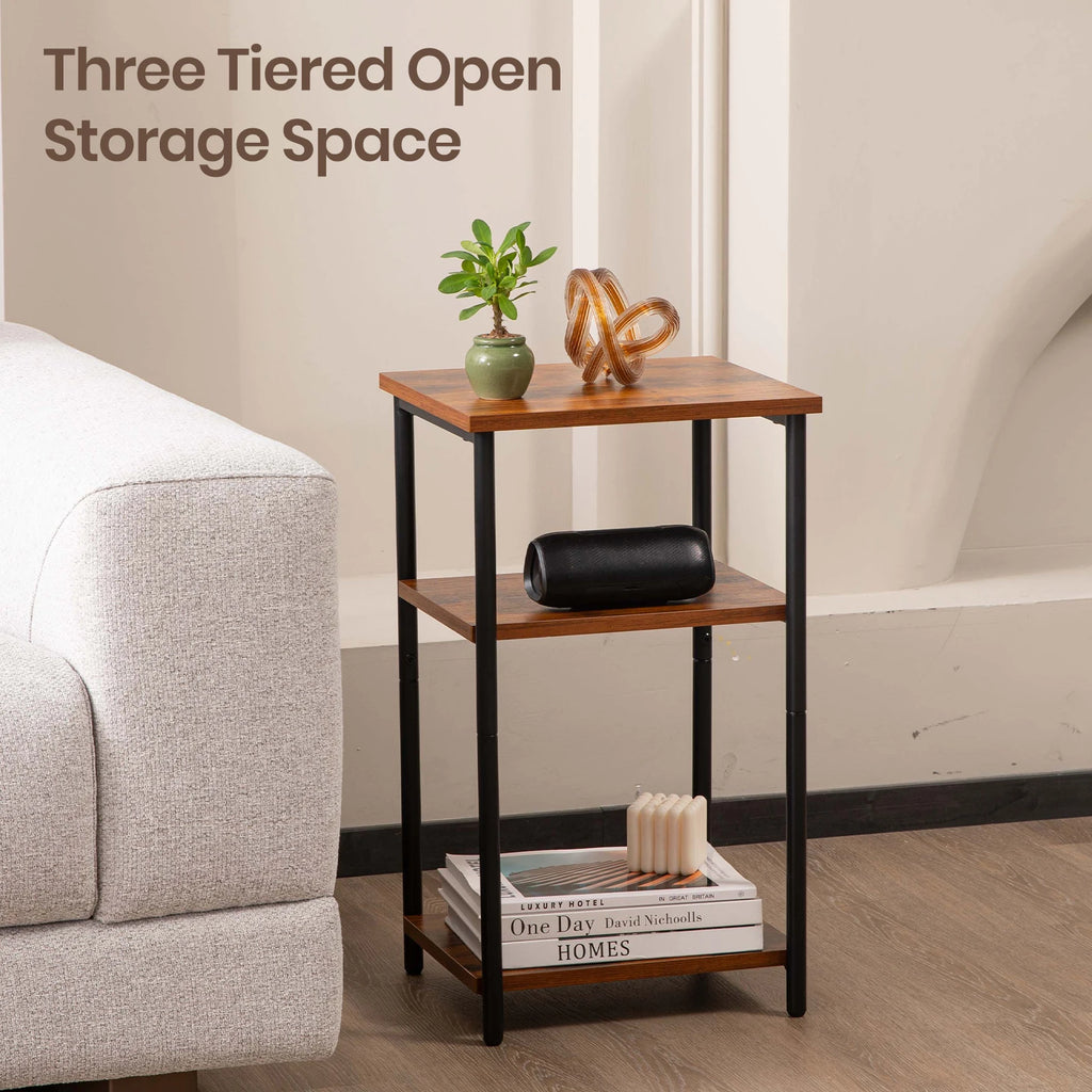 JHK -Tier End Table Side Tables with Adjustable Feet Small