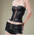 Black Gothic Women's Y2K Crop Top Sleeveless off Shoulder Summer