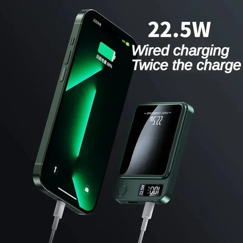 10000mah Portable Macsafe Magnetic Power Bank Fast Wireless Charger For iphone 12 13 14 Pro Max External Auxiliary Battery Pack