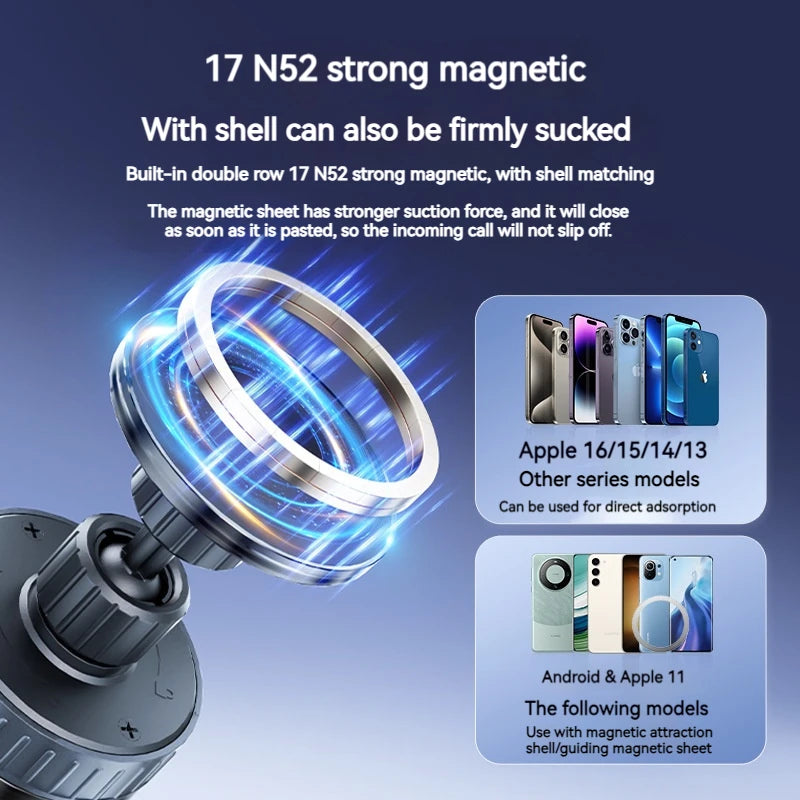 Universal Magnetic Phone Wireless Charger Holder Sucker in Car Home Mirro Gym Bath for Iphone 16 15 14 13 12 11 Pro Max Samsung