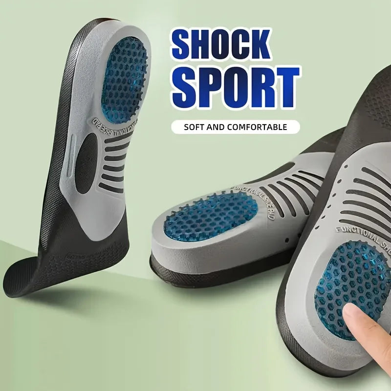 1 Pair Sports & Work Insoles – Thickened, Breathable, Odor-Resistant – Support, Anti-Sprain, Cushioning – Unisex Non-Slip Basket