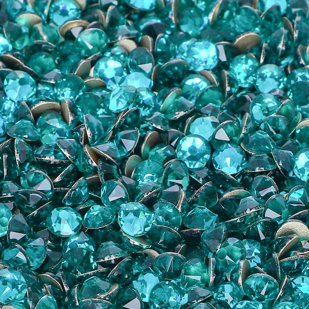 SS10-SS30 2088 Blue 8 Big 8 Small Non Hotfix Diy Strass Crystal Rhinestones Stick On Nail Art Decorations DIY Needlework Clothes
