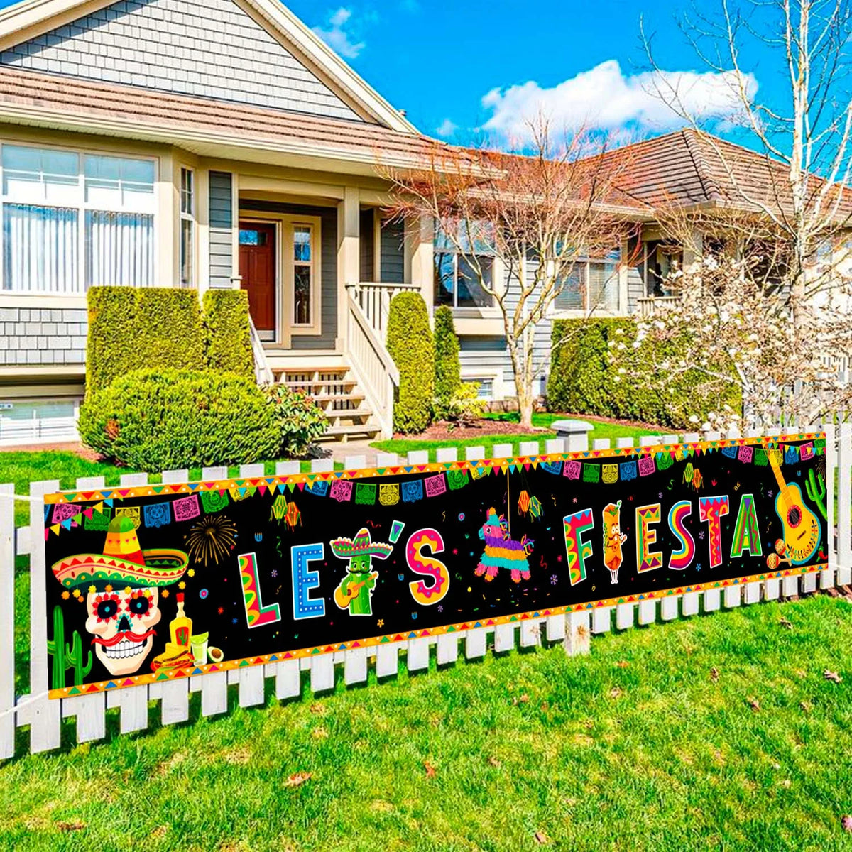 118''x19.6''Mexican Birthday Party Yard Banner