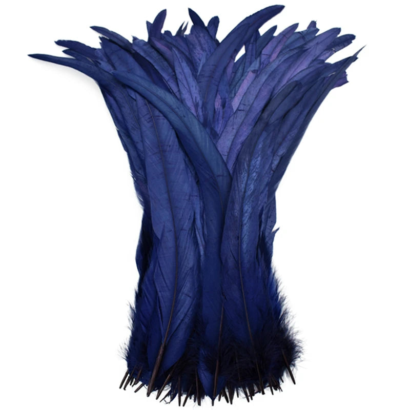 Top Quality 50 Pcs Pure White Rooster Tail Feather 30-35cm 12-14inch Natural Feathers Wedding Decoration clothing accessories