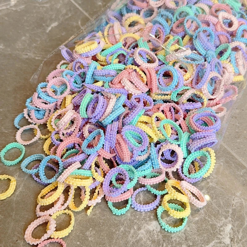 [50/100Pcs] Baby Rubber Band Does Not Hurt The Hair Small Thumb Ring High Elastic Thread Toddler Seamless Scrunchies Set