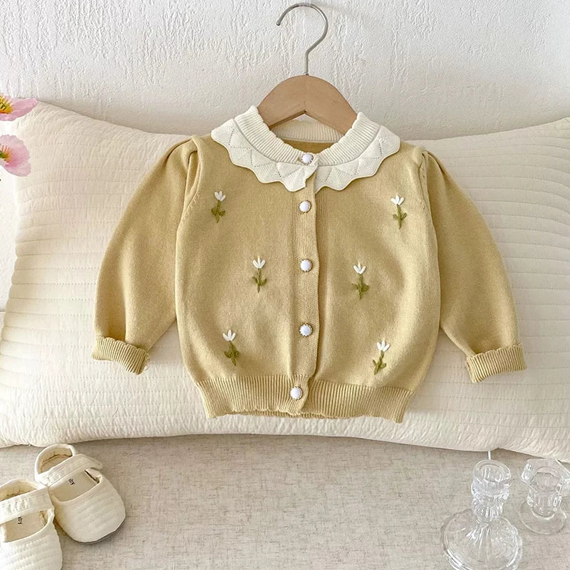 Autumn Baby Girls Hoodie Jacket Kids Sweater Long Sleeve Knitted Cardigan T-Shirt Children Tops Zipper Sweatshirt Child Coat