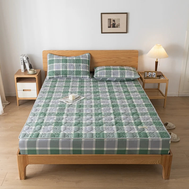 A-Class Pre-Washed Cotton Mattress Protector Cover - Ultra Soft, Antibacterial, Hypoallergenic for a Serene Sleep Experience