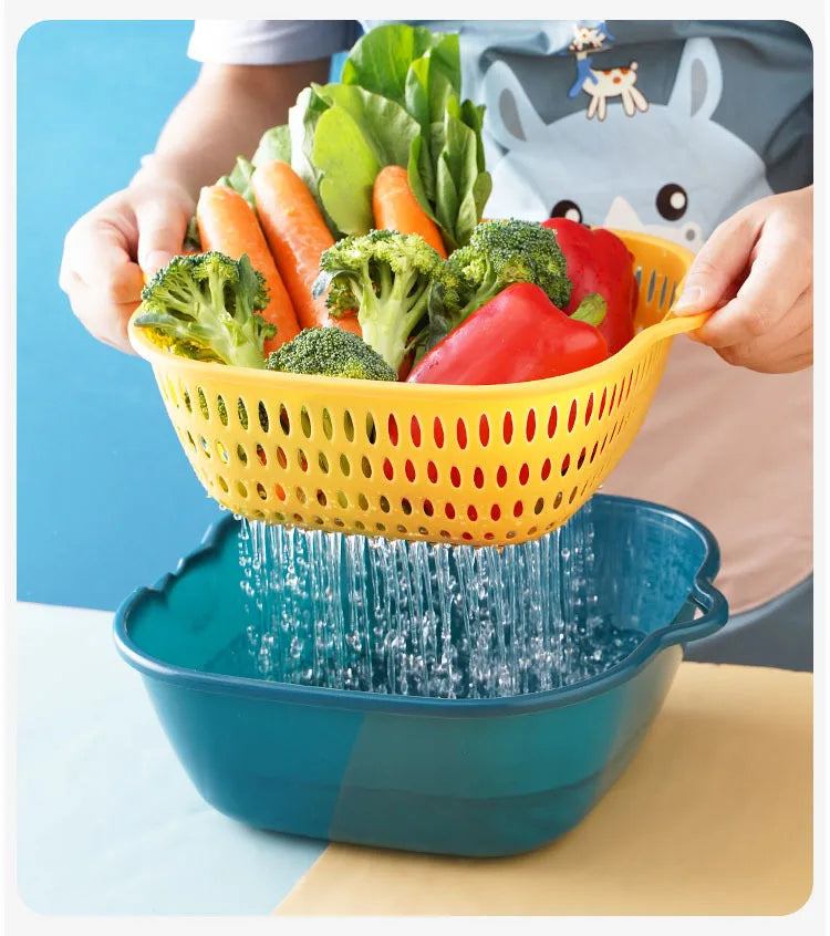 8PCS Kitchen Sink Vegetable Drainer Fruit Basket for Multifunctional Stackable Fruit Washing Basin Vegetable Drain Basket Basin