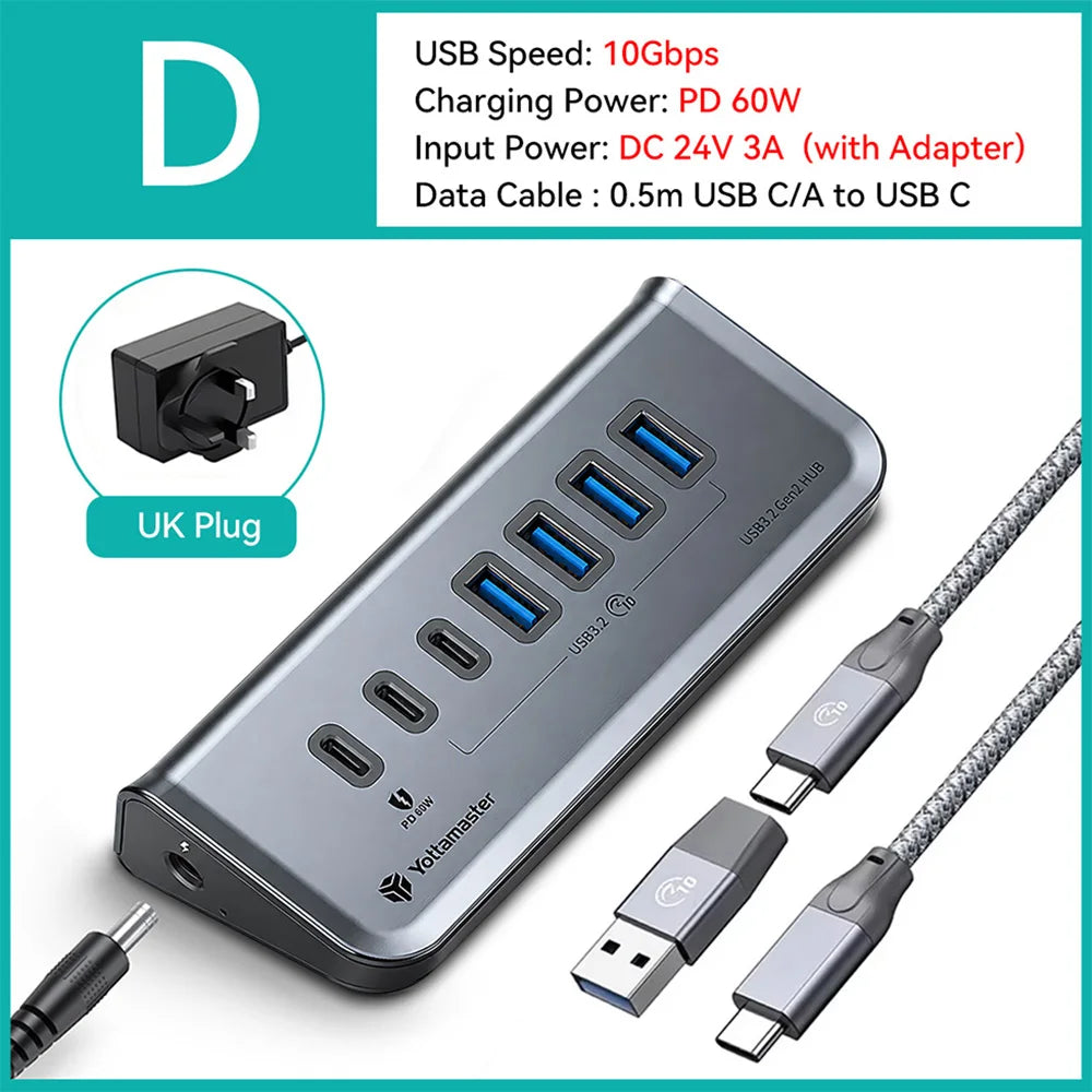Yottamaster 10Gbps Hub USB 3.2 Docking Station Data Transfer