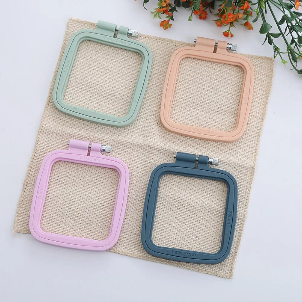 Oval/Square Plastic Embroidery Hoops Frame Color Embroidery Hoop Rings For Household DIY Cross Stitch Sewing Needlecraft Tools