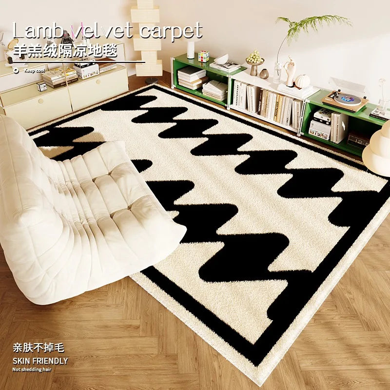 Living Room Carpet Fashion Art Plaid Bedroom Bedside Mat Popular Cloakroom Leisure Area Coffee Table Plush Rugs Ковер Tapis 러그