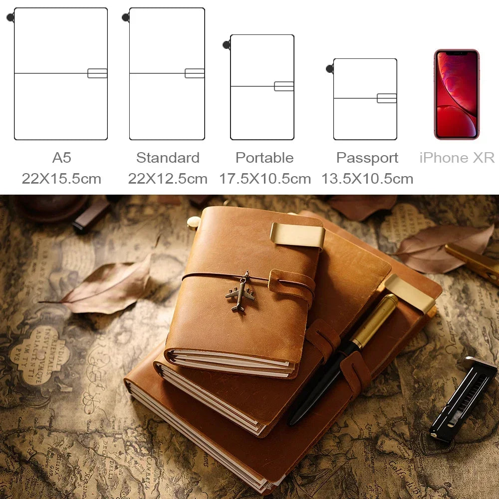 Moterm 100% Genuine Leather Notebook Handmade Vintage Cowhide Diary