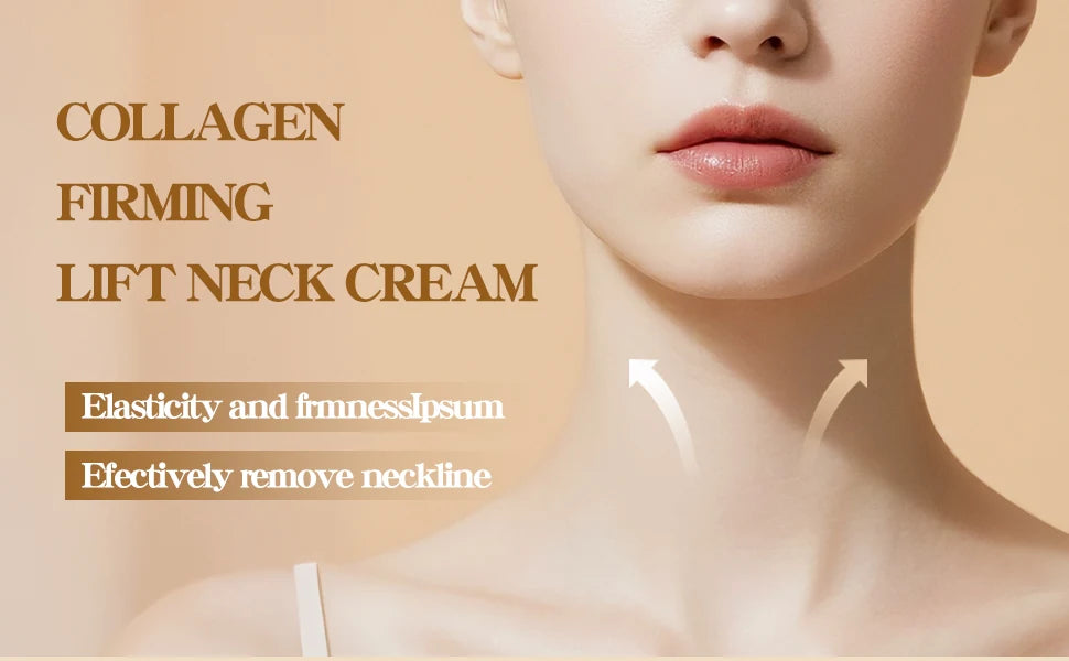 Firming&Lifting Collagen Neck Cream Moisturizing Neck Lotion with Massage Roller Easily Absorbed, Massages Neck Skin Care