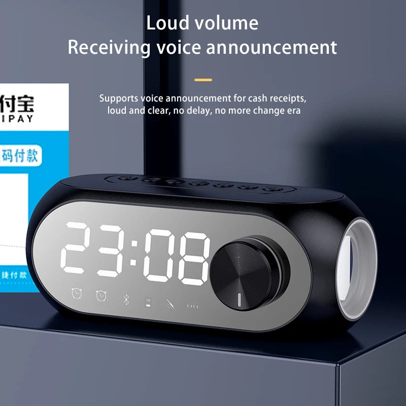 RGB Wireless Bluetooth Speaker Subwoofer Alarm Clock FM Radio Clock USB Charging Electronic Clock Home Desktop Mirror Decoration