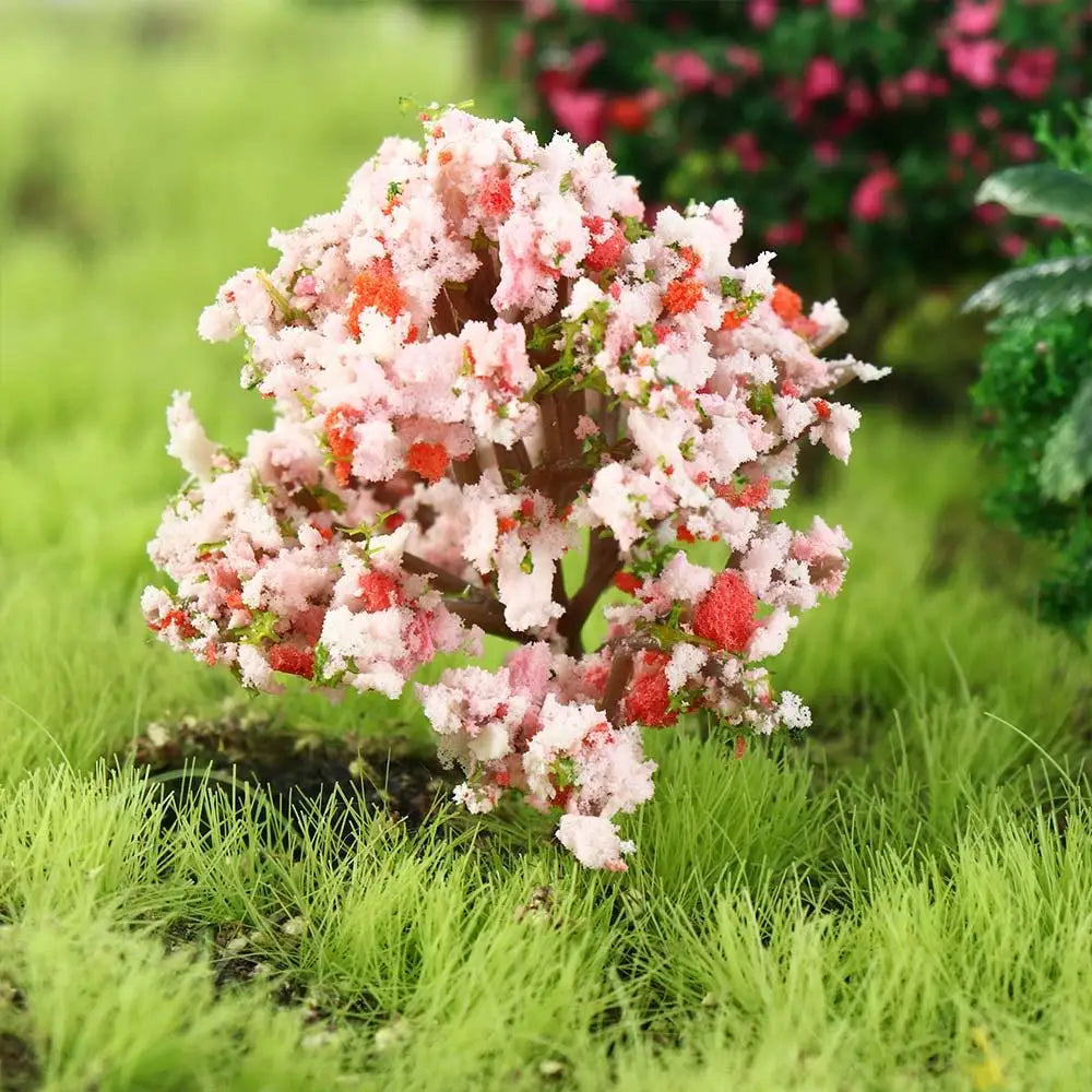 Durable Plastic Sakura Miniatures Rural Style Model Simulation Trees Landscape Vivid Micro Landscape