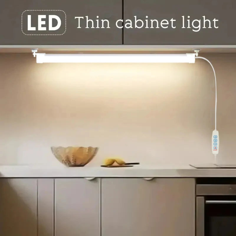 1PC LED Under Cabinet Lighting USB Plug Dimmable 3 Colour Changes LED Night Light Kitchen Bedroom Lighting With Magnetic Strip
