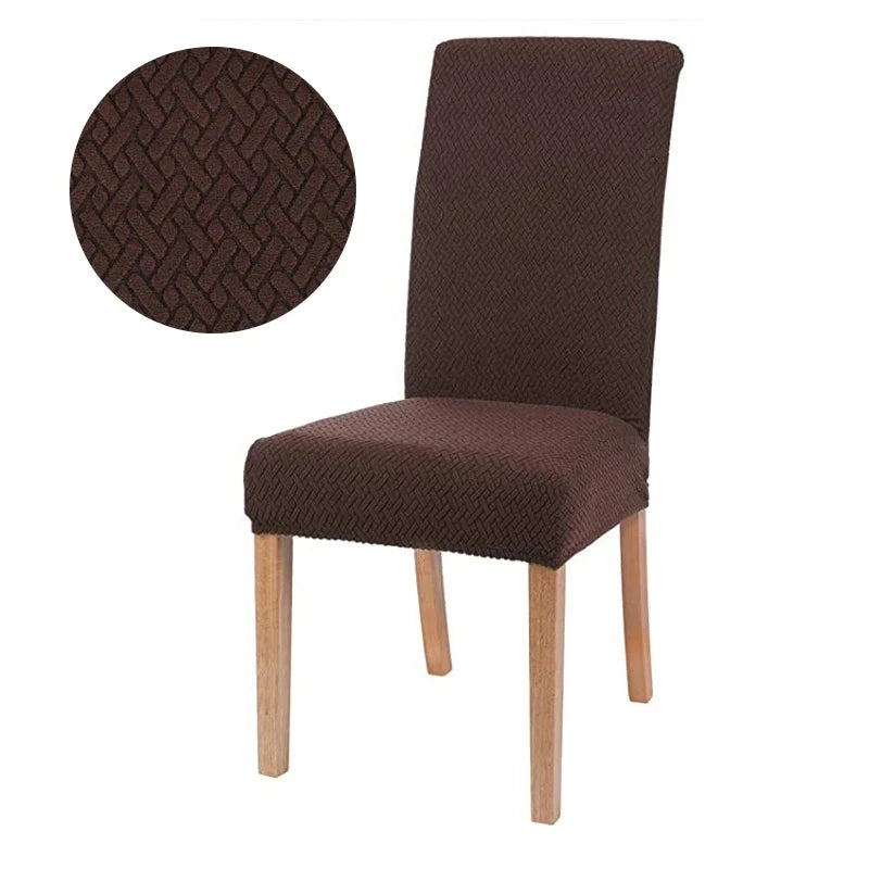 Elastic Dining Chair Cover Stretch Seat Slipcover Jacquard Spandex Protector Case for Kitchen Chair Seat Home Hotel Banquet