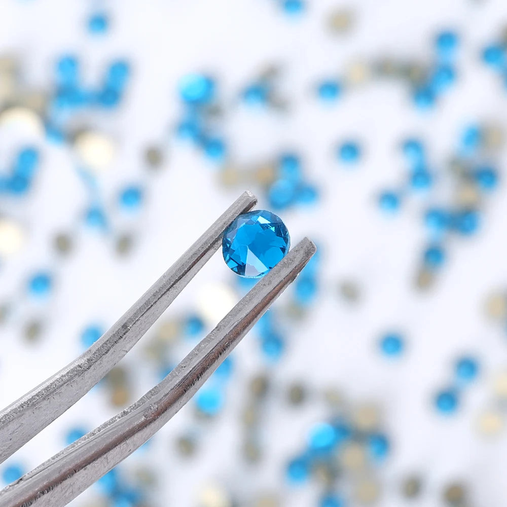 SS10-SS30 2088 Blue 8 Big 8 Small Non Hotfix Diy Strass Crystal Rhinestones Stick On Nail Art Decorations DIY Needlework Clothes