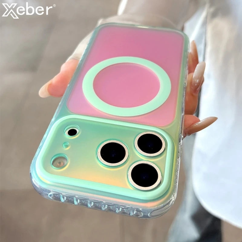 Luxury Laser Aurora Gradient for Magsafe Phone Case for IPhone 18