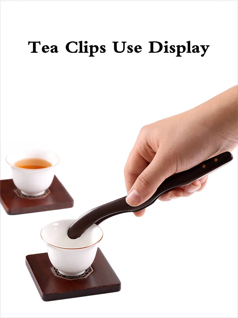 Kungfu Tea Set Accessories, Tea Ceremony, Six Gentlemen Whole Set, Black Sandalwood, Solid Wood Tea Clip, Bamboo Tweezers