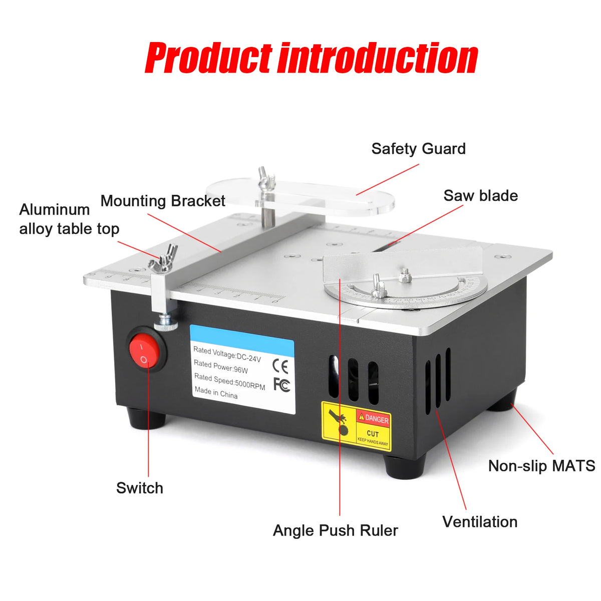 Mini Electric Table Saw 96W 5000RPM Bench Saw Small Household DIY