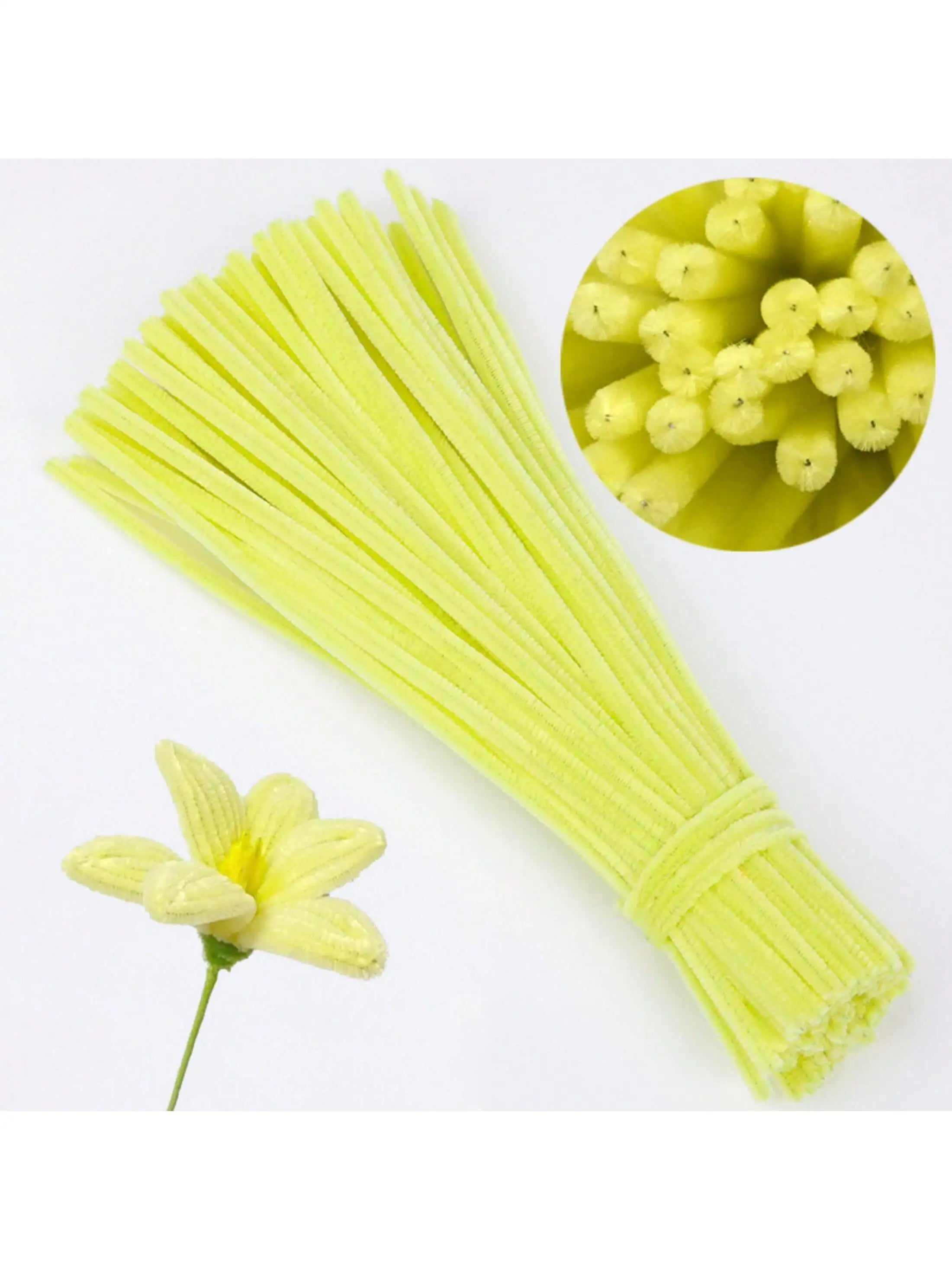 100/300 PCS 6 Colors Gradient Yellow Pipe Cleaners Chenille Stems, Pipe Cleaners Craft,Pipe Cleaners Set for DIY Art and Craft