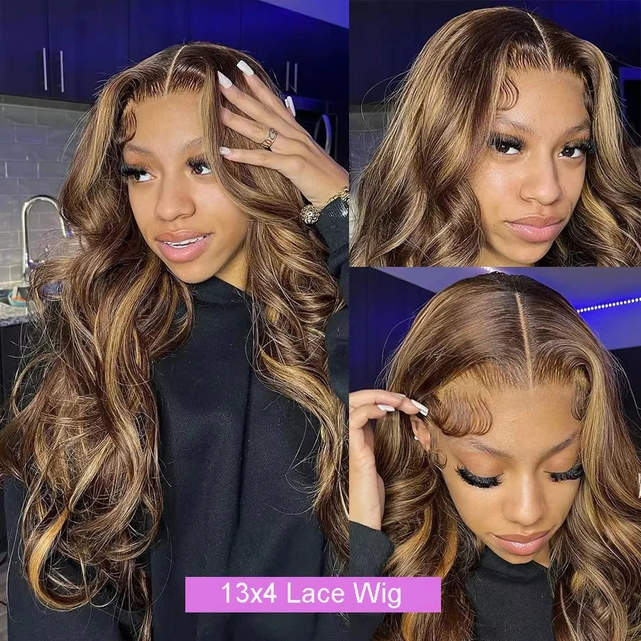 Blonde Highlight Body Wave Lace Front Wig