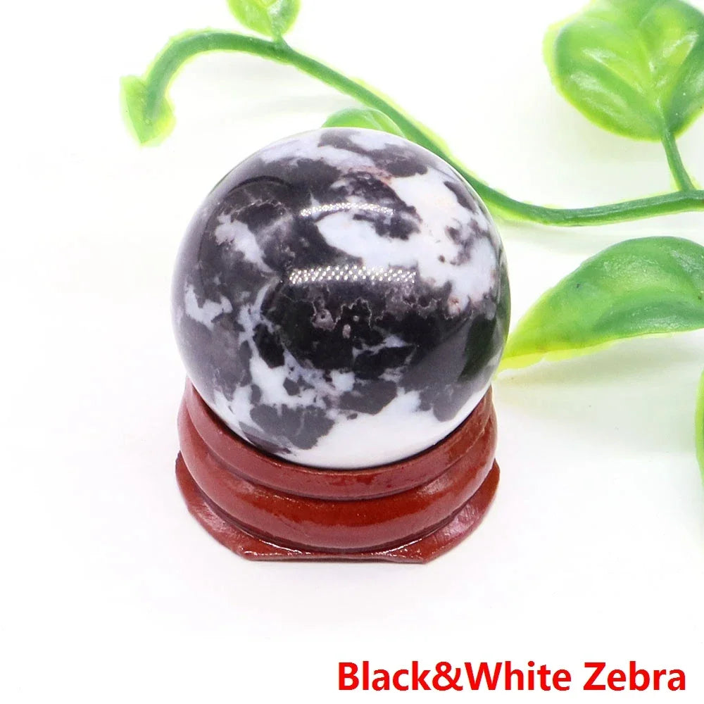 30MM Crystal Ball Natural Reiki Healing Quartz Stone Globe Energy Gemstone Fengshui Sphere Wicca Chakra Massage Home Decor Gifts