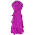EGRM 2026 New Miyake Pleated Women Dress Solid Agaric Lace Bottom Skirt with Belt Loose Fashion Female Clothing Summer 8RM2715