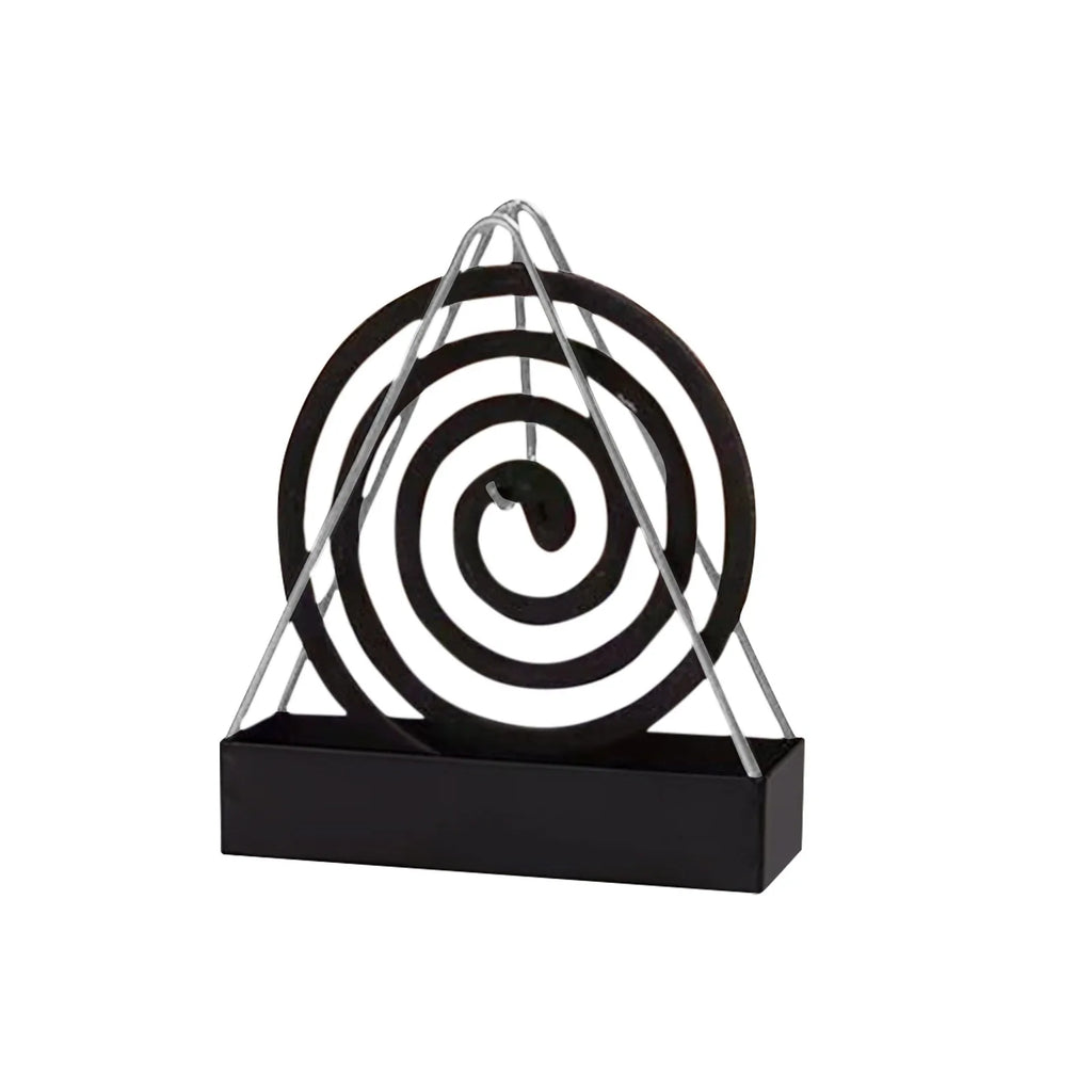 Anti-Scald Mosquito Coil Holder With Tray Creative Wrought Iron Triangular Shape Mosquito Repellent Incense Rack Home Decor Tool