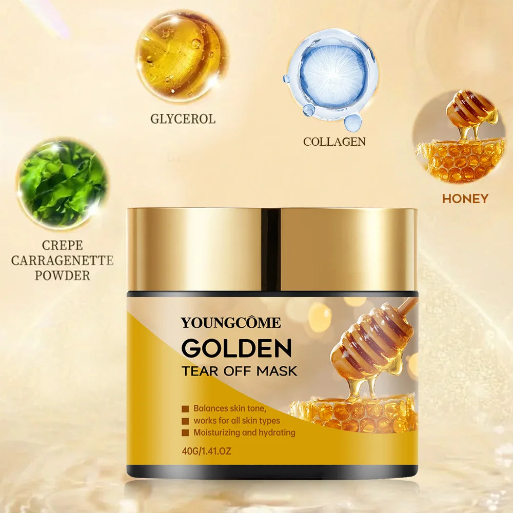 Facial Gold Textured Whitening Mask Blackhead Remover Whitening Face Mask Deep Cleansing Hyaluronic Acid Moisturizing Skin Care