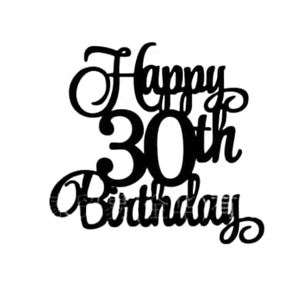 1 pcs Personalised Age Cake Topper Cupcake Flag Happy Birthday Glitter 30th 40th 50th 60th 70th 80th 90th Decor Adult Kids