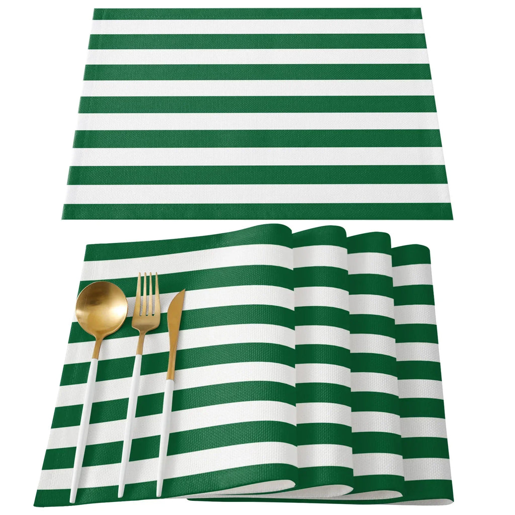 Stripes Black White Simple Pattern Table Mat Kitchen Decoration Placemat Table  For Wedding Dining Accessories Table Mat