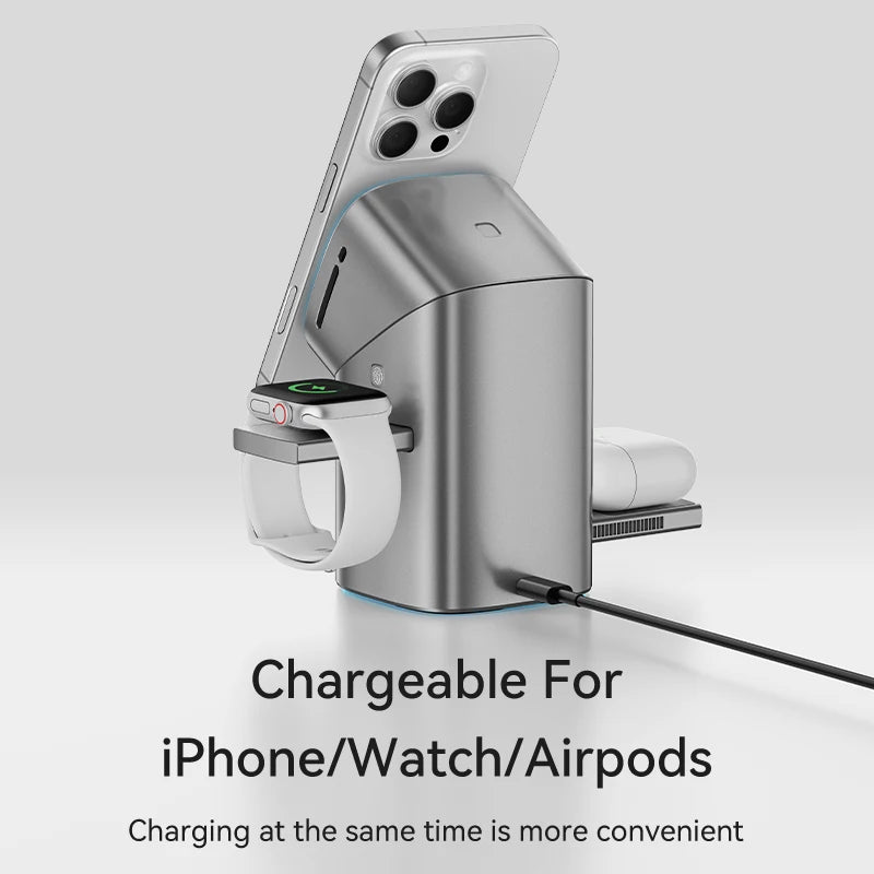 Qi2 Magnetic Wireless Charger Fast Charger 3-in-1 Intelligent Fast Charging 15W for IPhone 12/13/14/15/16 for Iwatch & AirPods