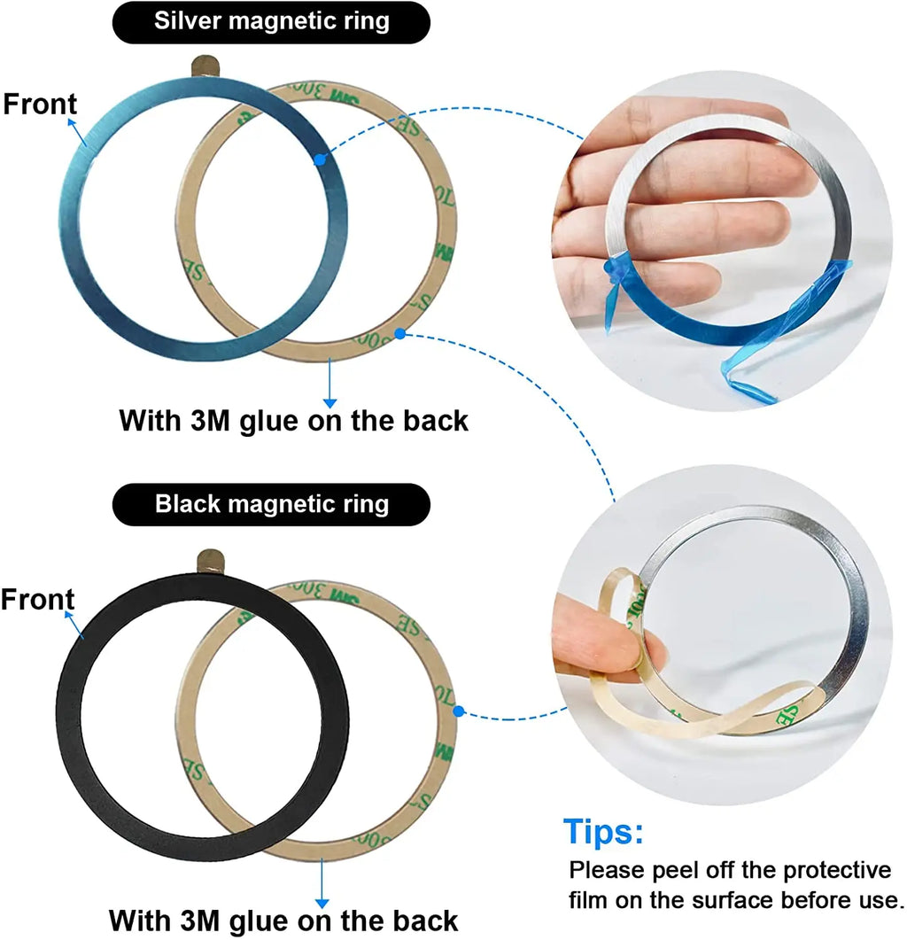 5Pcs Universal Magnetic Metal Plate Ring For Magsafe Wireless Charger Iron Sheet Sticker Magnet Car Phone Holder Accessories