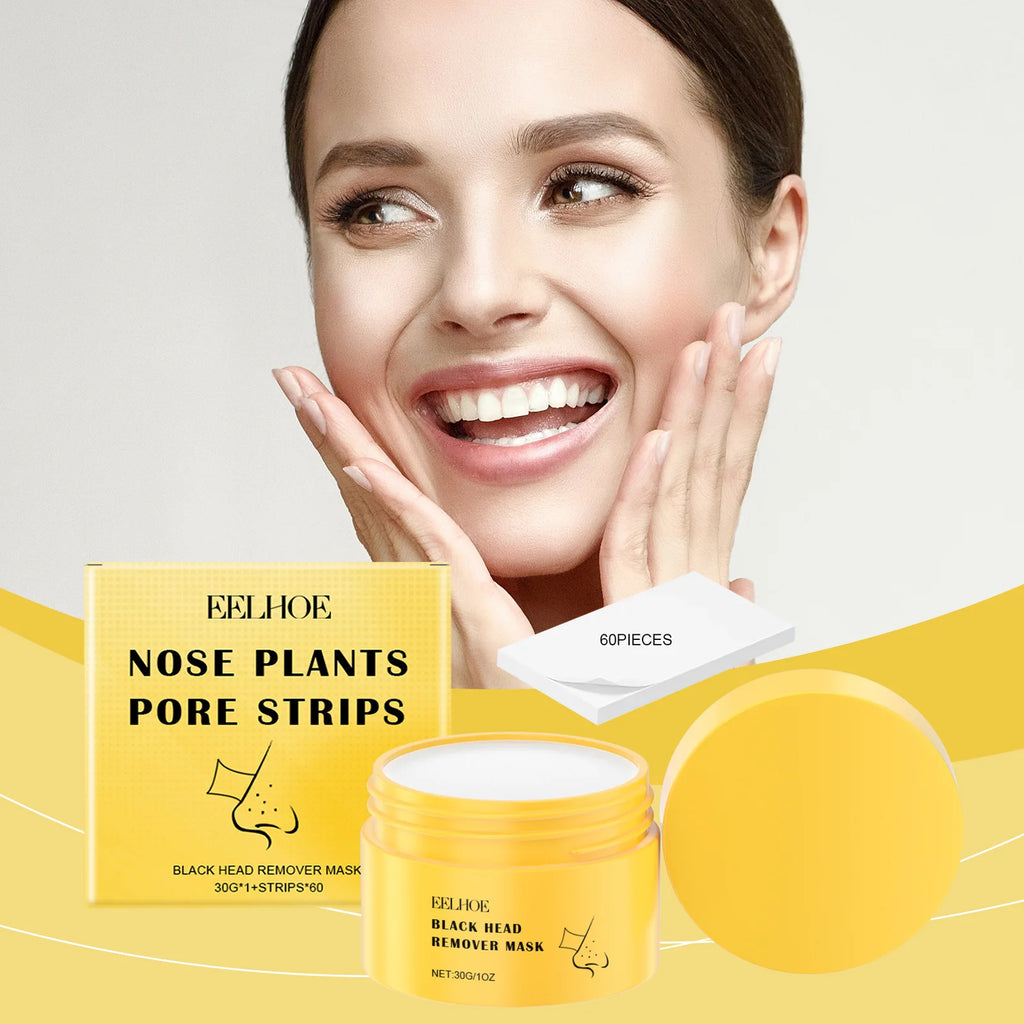 EELHOE Blackhead Remover Face Mask Peel-Off Nasal Strips Deep Cleansing Pore Shrinking Black Head Remover Nose Strip Skin Care