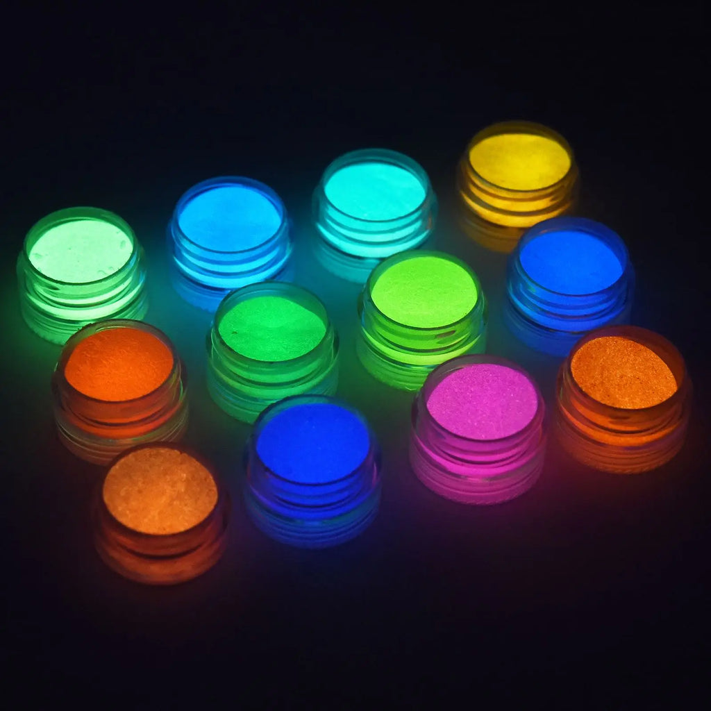 6/12pcs Set Luminous Powder Resin Pigment DIY Epoxy Resin Mold Nail Art Glitter Powder Glow In The Dark Jewelry Making Supplies