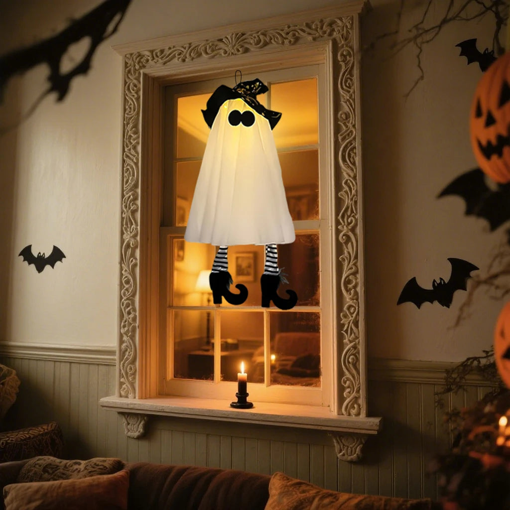 Halloween LED Light Up Witch Ghost for Halloween Party Home Indoor Outdoor Yard Decoration Scary Hanging Ornaments Gift