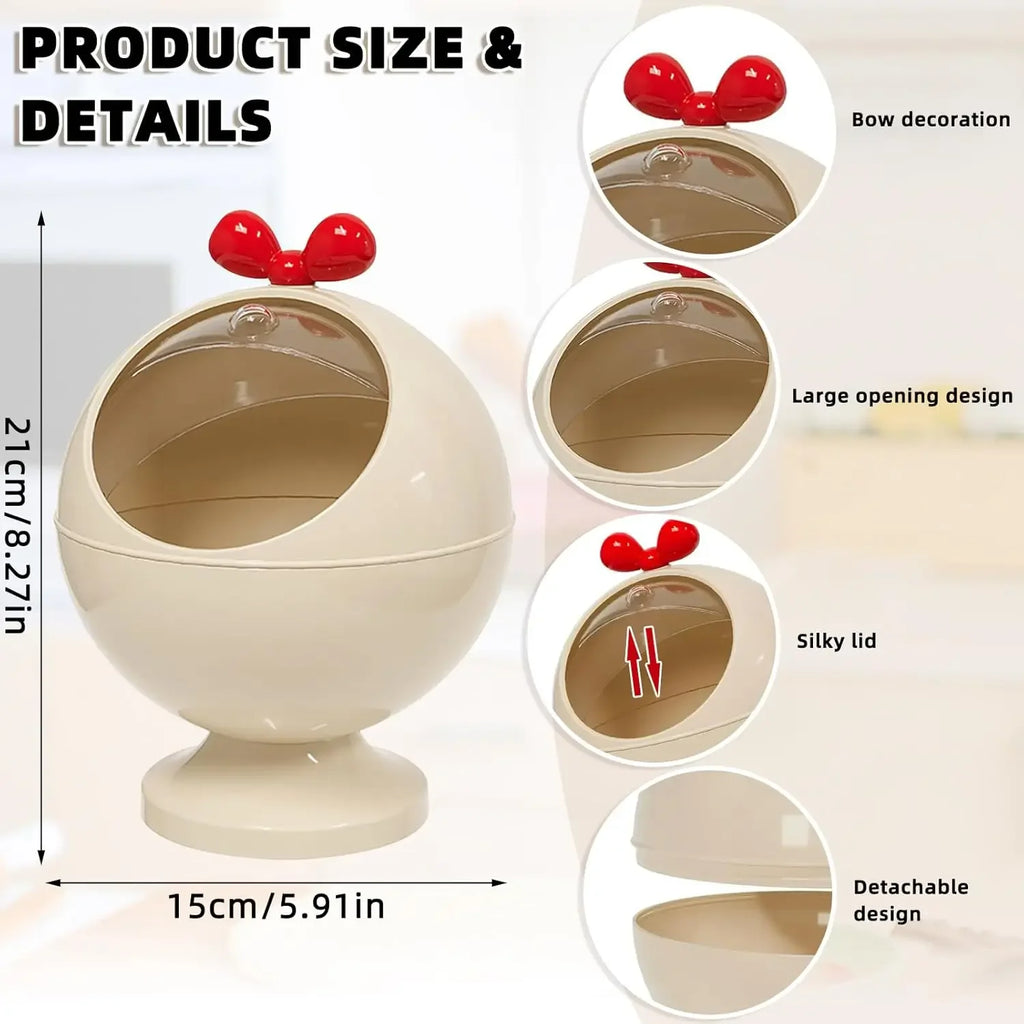 Desktop Bow Storage Box Desk Organizer Bin Cute Student Girls Hair Accessories Stationary Storage Kawaii Korean Storage Rack