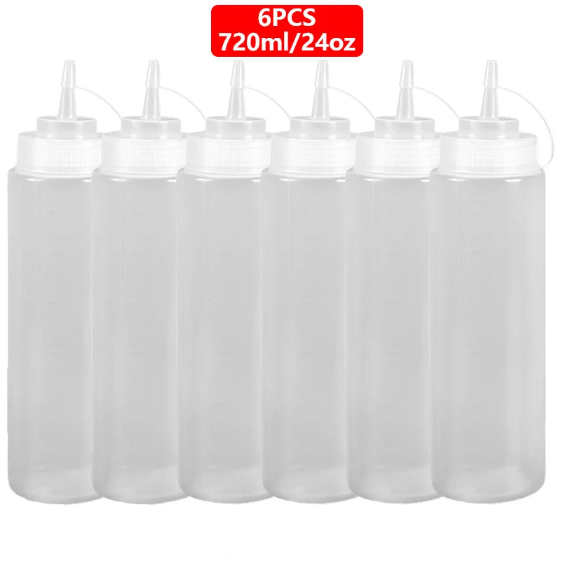 Large Squeeze  Condiment Squeeze Bottles Hot Sauces Olive Oil Bottles Ketchup Mustard Dispensers Kitchen Accessories Gadgets