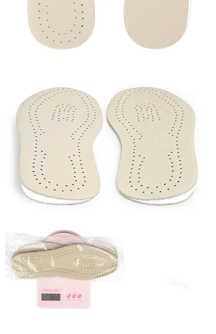 Orthopedic Insoles O-leg Double-sided Leather Shoe Insoles Men Women Cowhide Breathable Shock-absorbing And Pressure-relieving