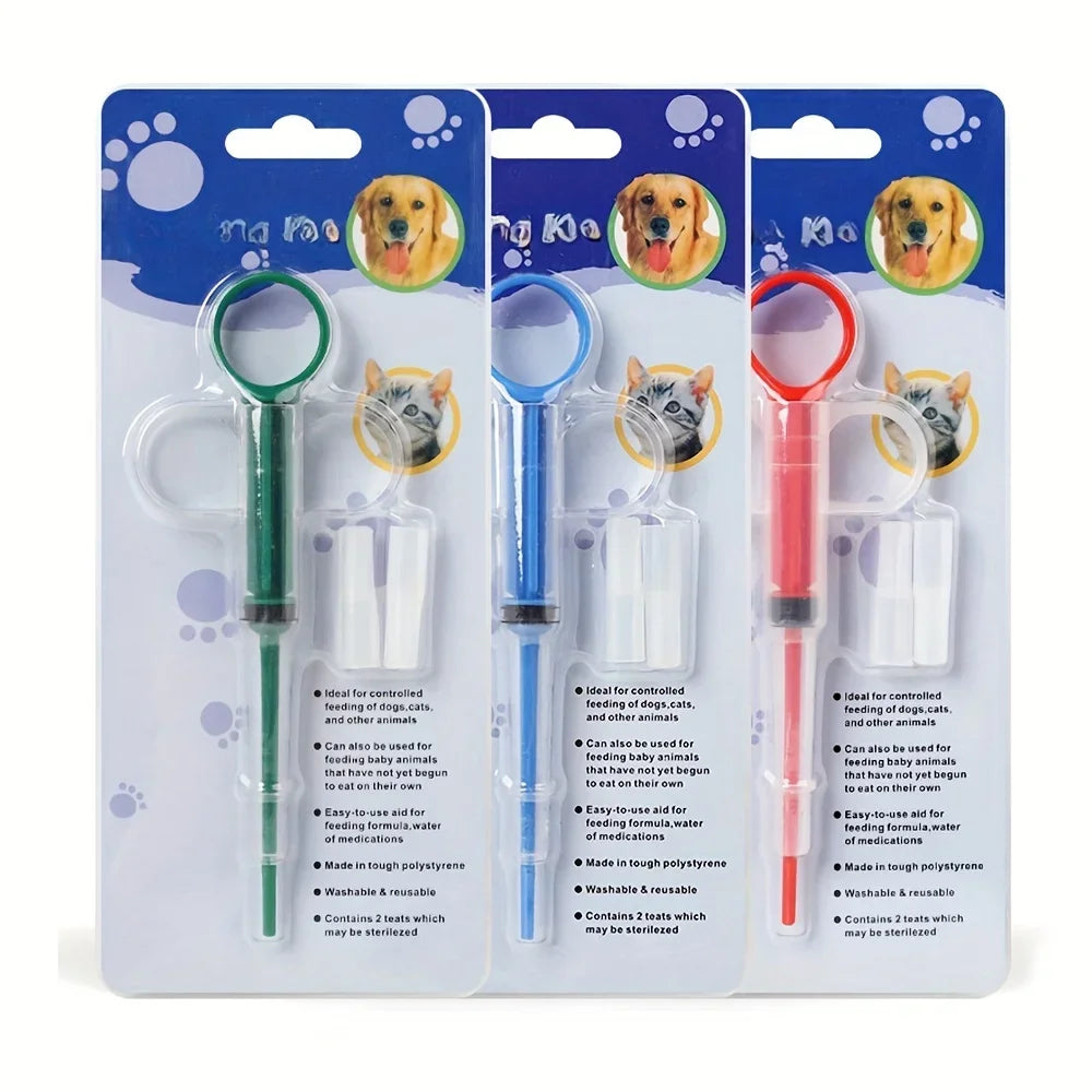 Pet Pills Applicator Cats Dogs Syringe Medicine Feeder Insect Repellent Supplies Can Clip Pills Cats and Dogs Pet Water Feeder